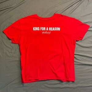 Red Bud Budweiser King For A Reason King Of Beers T-Shirt 3XL